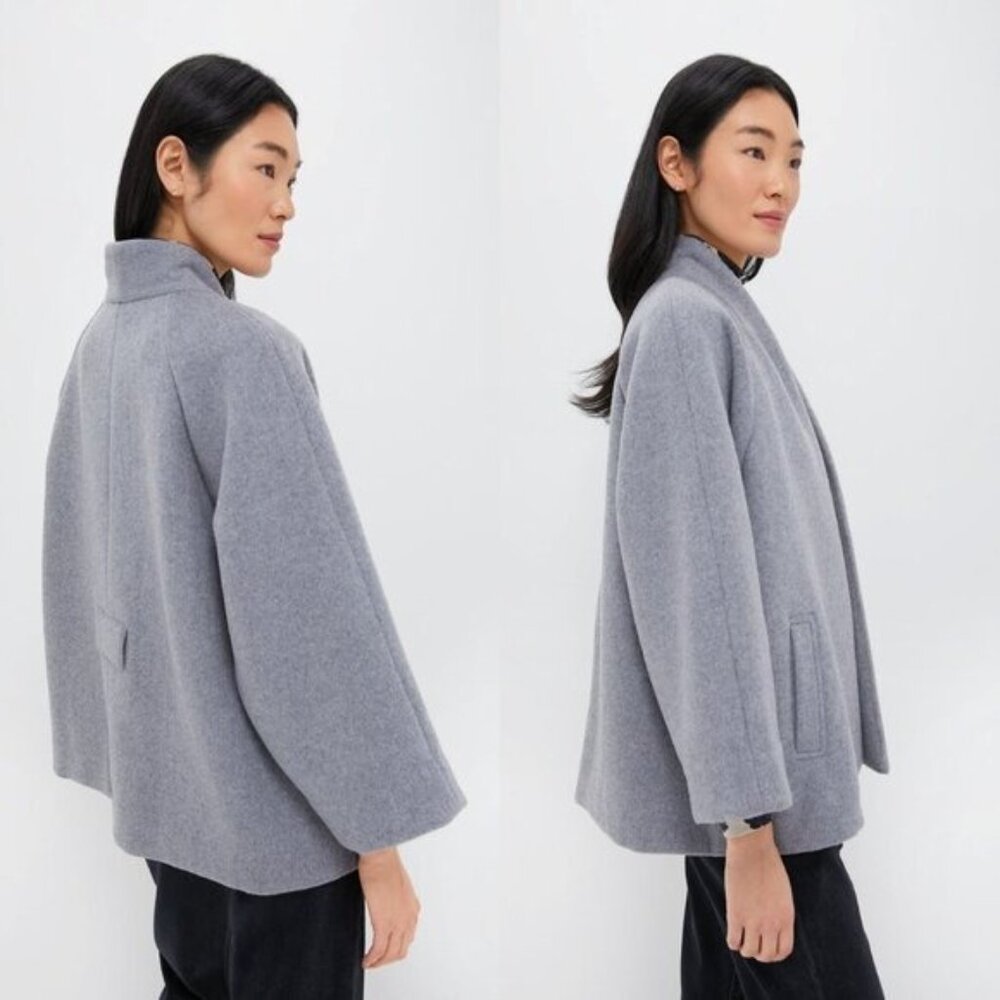 Tuckernuck NEW Gray Odelie Cape Relaxed Fit Wide Sleeve Mid-Length Jacket M/L - Picture 2 of 12